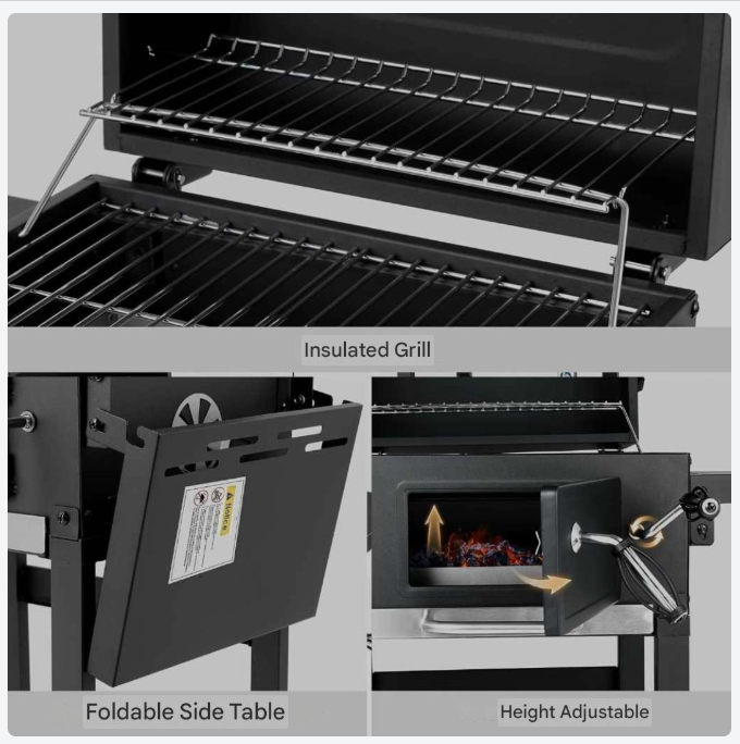 Double Tablet BBQ Grill – Barbecue – Grill – Smokey – Buitenkeuken – Dubbele Grilltafels – Temperatuurmeter – Stevig Metaal