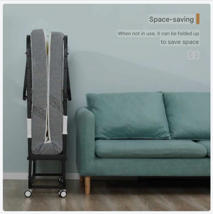 Inklapbaar Logeerbed – Opklapbed – Gastbed – Vouwbed – Logeerbed Met Wielen – Wit/Zwart – Stalen Frame – Comfortabel Schuimmatras 200x75x42,5 cm