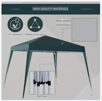 Partytent – Feesttent – Tuinpaviljoen – Evenemententent – Balkonluifel – Opvouwbaar 2,4x2,4m – UV-Bescherming & Weerbestendig Staalframe – Inclusief Draagtas – Groen