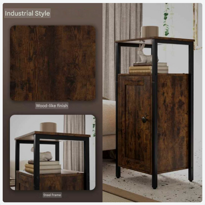 Sidetable – Consoletafel – Bijzettafel – Wandtafel – Industrieel – Verstelbaar Legblad – Robuust Metalen Frame – Compact 34x30x80 cm