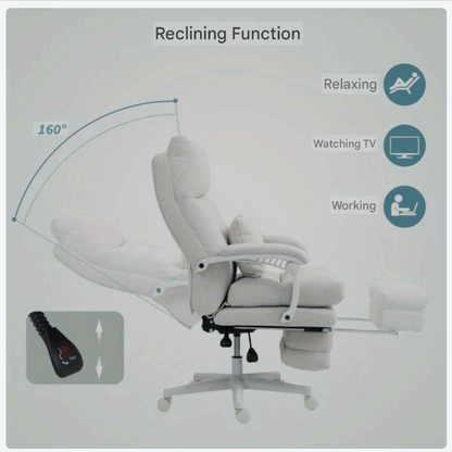 Ergonomische Hoge Bureaustoel – Bureaustoel Met Lendensteun – Draaistoel – Werkstoel – Gamestoel – Verstelbare Hoogte – Aluminium Frame – Comfortabele Armleuningen