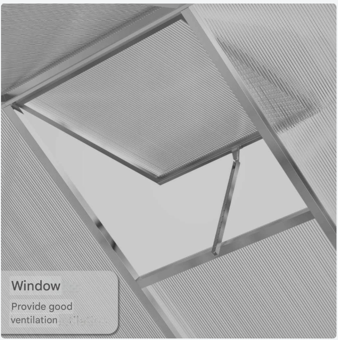Kas – Tuinkas – Broeikas – Kweekkas – Serre – Aluminium Frame – Isolerende Polycarbonaat Panelen – 4,6 m² – Met Dakgoten en Ventilatiedeur