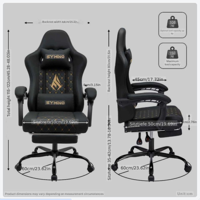 Gamingstoel – Gamestoel – Gaming Chair – Gamestoel Bureaustoel – Game Stoel – Ergonomisch Design – Verstelbare Voetensteun – Memory Foam – Zwart Kunstleer