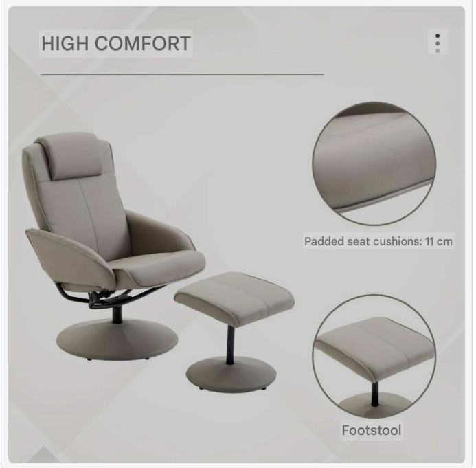 Draaifauteuil – Fauteuil – Loungestoel – Relaxstoel – Zithoekstoel – 360° Draaibaar – Verstelbare Voetensteun – Grijs Stof – Metaal – 78x71x101 cm