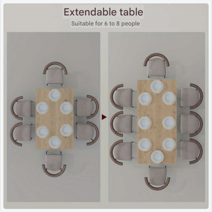 Uitklaptafel – Klaptafel – Eettafel – Vouwtafel – Tuintafel – Uitschuifbaar – Stevig Stalen Onderstel – Ruimtebesparend Modern Design – 120-160 cm Voor 6-8 Personen