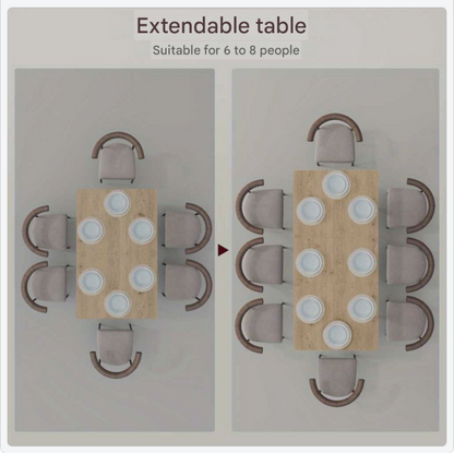 Uitklaptafel – Klaptafel – Eettafel – Vouwtafel – Tuintafel – Uitschuifbaar – Stevig Stalen Onderstel – Ruimtebesparend Modern Design – 120-160 cm Voor 6-8 Personen