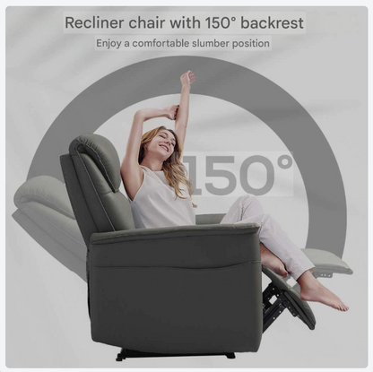 Relaxfauteuil – Relaxstoel – Fauteuil – Tv-stoel – Ligstoel – Verstelbare Rugleuning tot 150° – Pocketvering Zitting – Lichtgrijs Microfiber
