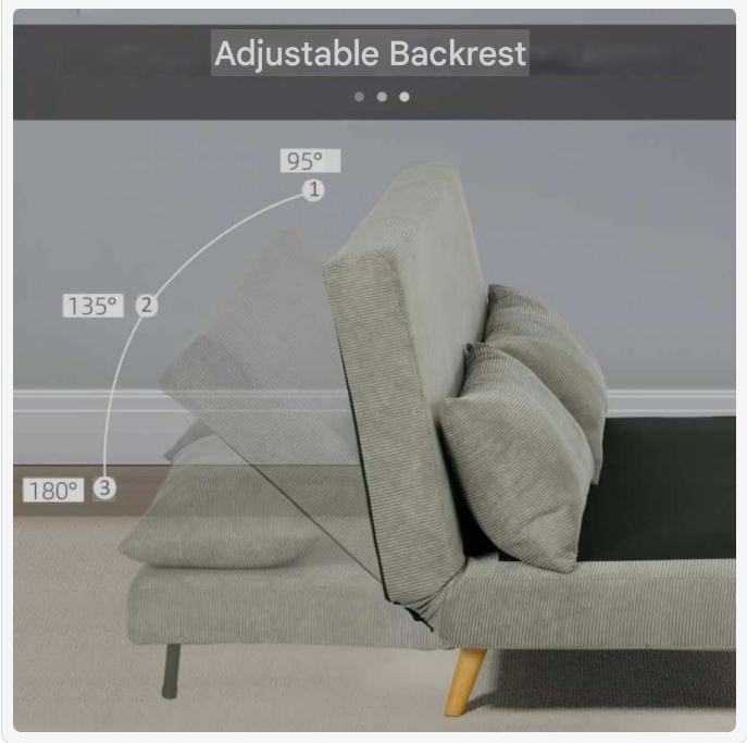 Driezitsbank – Sofa – Bankstel – Zithoek – Zitbank – Verstelbare Rugleuning – Grijze Linnenlook – 141x90x81 cm – Stevig Houten Frame – Comfortabele Polyester Bekleding