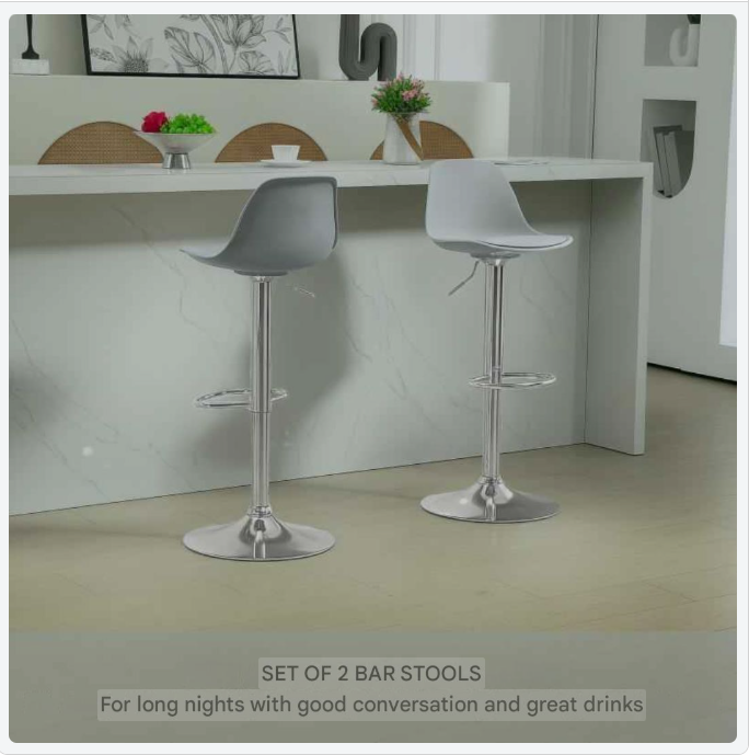Draaibare Stoel – Eetkamerstoel – Bureaustoel – Kruk – Kussenstoel – 360 Graden Draaibaar – Verstelbare Rugleuning – Stalen Frame – Kunstleer Bekleding