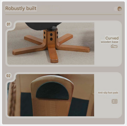 Relaxstoel – Fauteuil – Schommelstoel – Loungestoel – TV-stoel – Verstelbare rugleuning tot 135° – Schommel- en poeffunctie met kunstleren bekleding en houten frame