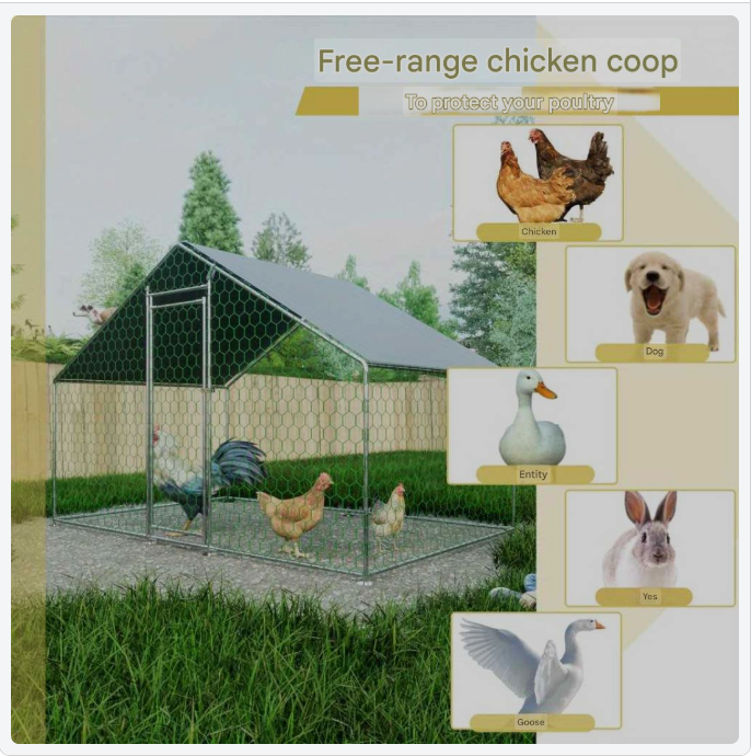 Buitenren – Kippenren – Konijnenren – Dierenren – Hekwerk Buiten – Robuust Metalen Frame – Veiligheidsluiting Met PE-Doek 3x2x2m