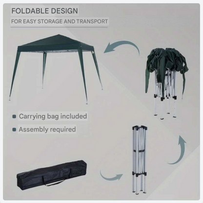 Partytent – Tuinpaviljoen – Vouwtent – Opvouwbare Tent – Schaduwtent – 2,4x2,4 m – UV Bescherming – Stalen Frame
