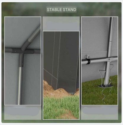 Opslagtent – Opbergtent – Garagetent – Tuinschuur – Weidetent – Waterdicht en UV-bestendig – Stevig Aluminium Frame met Ritsdeur