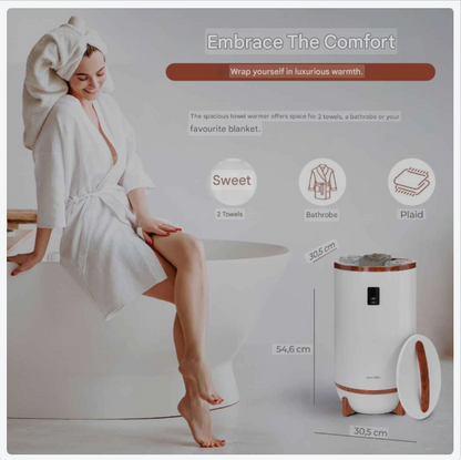 Handdoekwarmer – Handdoekverwarmer – Elektrische Handdoekdroger – Handdoekdroger – Warmtecabine – Timer 15-60 Minuten – Fragrancefunctie – Automatische Uitschakeling – Cherry Afwerking