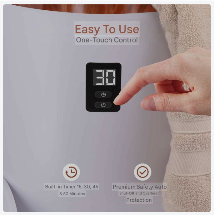 Handdoekwarmer – Handdoekverwarmer – Elektrische Handdoekdroger – Handdoekdroger – Warmtecabine – Timer 15-60 Minuten – Fragrancefunctie – Automatische Uitschakeling – Cherry Afwerking