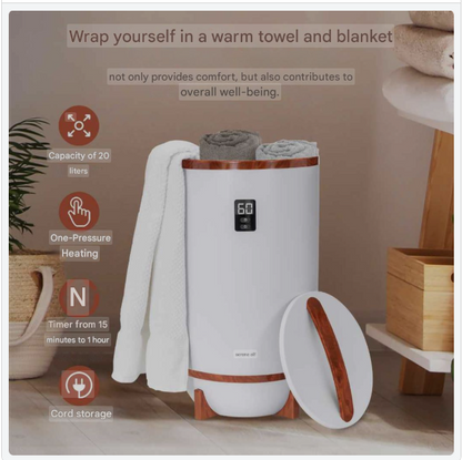 Handdoekwarmer – Handdoekverwarmer – Elektrische Handdoekdroger – Handdoekdroger – Warmtecabine – Timer 15-60 Minuten – Fragrancefunctie – Automatische Uitschakeling – Cherry Afwerking