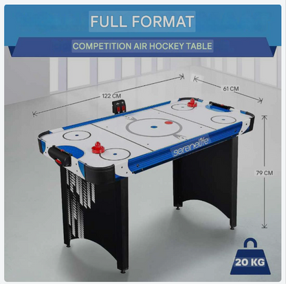 Air Hockey Tafel – Airhockey Spel – Tafelspel – Lucht Hockey – Speeltafel – Blauw Zwart – Ingebouwd Digitaal Scorebord – Krachtige 110V Ventilator
