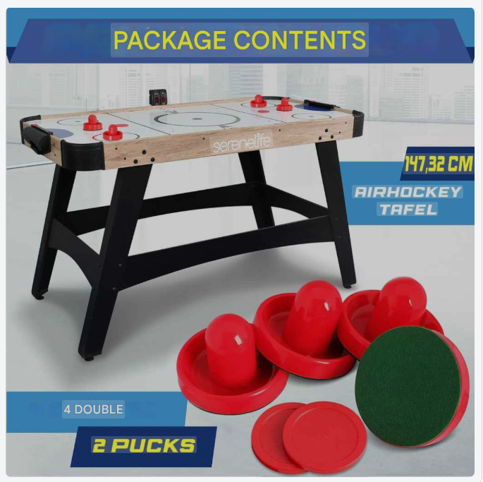 Airhockeytafel – Hockeytafel – Speltafel – Arcade Tafel – Tafelspel – Krachtige Motor – Digitaal LED-Scorebord