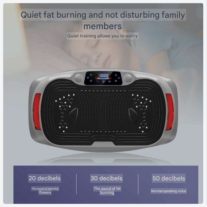 Trilplaat – Vibratieplaat – Fitnessplaat – Powerplate – Trainingsapparaat – 120 Instelbare Intensiteitsniveaus – Krachtige 300W Motor – Inclusief Weerstandsbanden – Zilverkleurig
