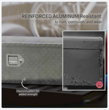 Aluminium Opbergkist – Gereedschapskist – Transportkoffer – Aanhangerkist – Toolbox – Lichtgewicht en Duurzaam – Met Slot en Handgrepen 99x33x25,5 cm