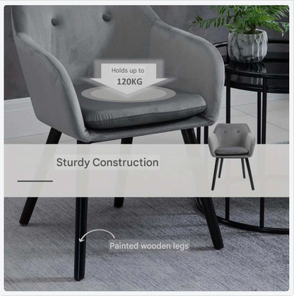 Eetkamerstoelen – Stoelen – Keukenstoelen – Gestoffeerde Stoelen – Zwarte Poten – Set Van 2 – Grijze Polyester Bekleding – Beukenhouten Poten