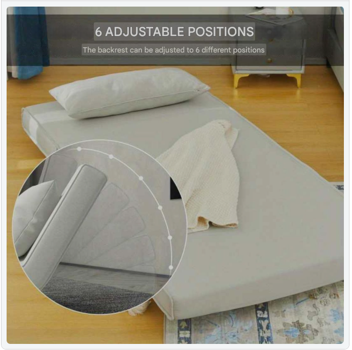 Slaapbank – Opklapbare Sofa – Bedbank – Logeerbed – Relaxstoel – Verstelbare Rugleuning – Linnen Bekleding – Stevig Roestvrijstalen Frame