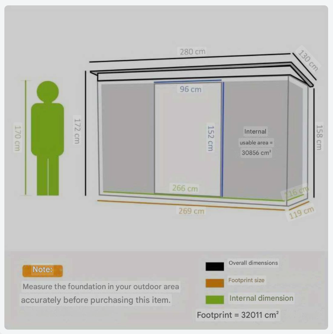 Tuinhuisje – Tuinschuur – Tuinberging – Berging – Schuur – Donkergrijs Staal – Schuifdeur & Ventilatieraam – Ruim Interieur & Eenvoudige Montage