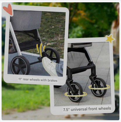 Hondenwagen – Hondenbuggy – Hondenkar – Dierenwagen – Draagwagen – 2-in-1 Opvouwbaar Design – Remmen & Power Windows – Lichtgewicht Polyester – Max 15 kg