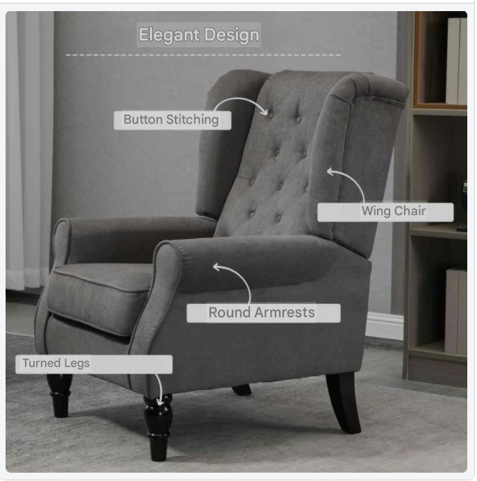Fauteuil – Lounge Stoel – Relaxstoel – Leesstoel – Zithoekstoel – Handmatig Verstelbaar – Memory Foam Zitkussen – Donkergrijs – Stevig Tot 160 kg – Eenvoudig Schoon Te Maken