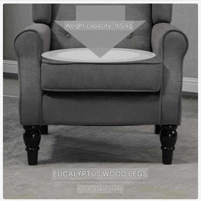 Fauteuil – Lounge Stoel – Relaxstoel – Leesstoel – Zithoekstoel – Handmatig Verstelbaar – Memory Foam Zitkussen – Donkergrijs – Stevig Tot 160 kg – Eenvoudig Schoon Te Maken