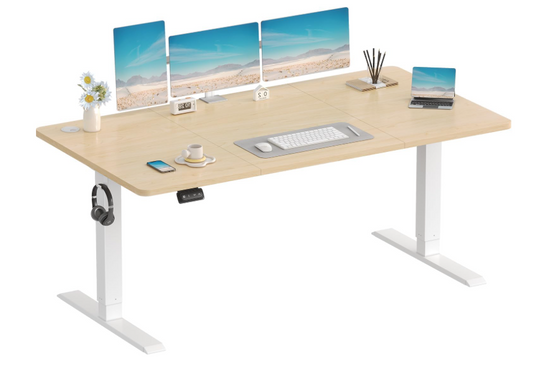 Verstelbaar Elektrisch Bureau – Staand Bureau – Zit-Sta Bureau – Computertafel – Werkbureau – 160 x 60 cm – Geheugenfunctie & Stil Motor