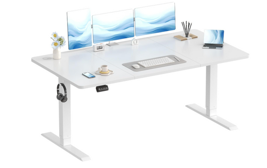 Verstelbaar Elektrisch Bureau – Zit-Sta Bureau – Computertafel – Thuiswerkplek – Ergonomisch Bureau – 160 x 60 cm – Geheugenfunctie & Stille Elektrische Verstelling