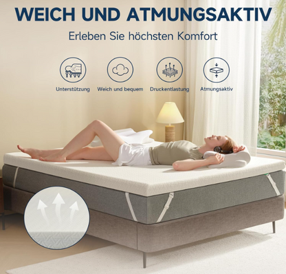 Matras Topper – Slaapmatras Topper – Matrassen Topper – Matrasonderlaag – Boxspring Topper – 90 x 200 cm – 8 cm Dikte – Gel Foam & Memory Foam – Oeko-Tex Gecertificeerd – Afneembare Wasbare Katoenen Hoes