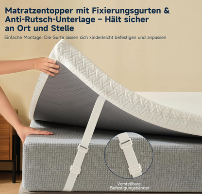 Matras Topper – Slaapmatras Topper – Matrassen Topper – Matrasonderlaag – Boxspring Topper – 90 x 200 cm – 8 cm Dikte – Gel Foam & Memory Foam – Oeko-Tex Gecertificeerd – Afneembare Wasbare Katoenen Hoes