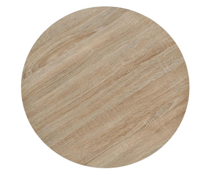 Bistrotafel – Tafeltje – Keukentafel – Feesttafel – Bar Tafel – Ronde MDF Tafel Ø 60 cm – Eikenlook Met Stalen Onderstel – Compact En Stevig