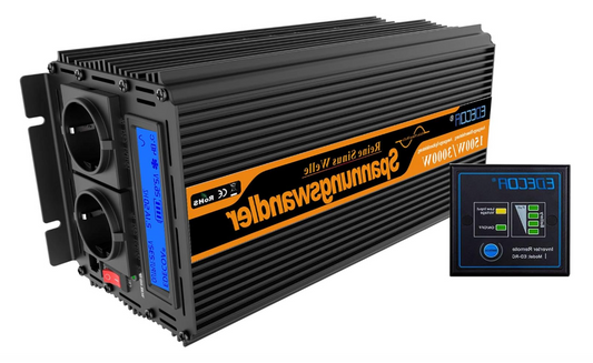 Zuivere Sinus Omvormer – Spanningsomvormer – Inverter – Converter – Voedingsadapter – 1500W Continu Vermogen – LCD Display En Afstandsbediening