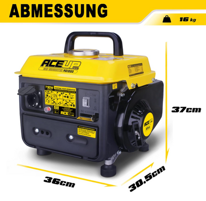 Benzinegenerator – Stroomgenerator – Noodstroomvoorziening – Powergenerator – 750 W Piekvermogen – Compact, Lichtgewicht 15,9 kg – 230 V Stopcontact – Automatische Uitschakeling - QUORE