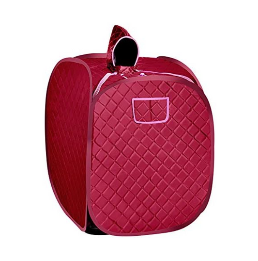 Draagbare Stoomsauna – Mini Sauna – Mobiele Sauna – Stoomcabine – SPA Sauna – Inklapbaar Design – 1000W Krachtige Stoomgenerator – Rood 80x80x100 cm - QUORE