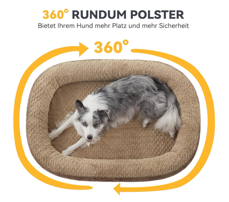 Orthopedisch Hondenbed – Hondenmand – Hondenkussen – Dog Sofa – Huisdier Bed – Extra Groot – Traagschuim Met Eierdoos-Structuur – Waterdichte Afneembare Hoes – Warm Bruin