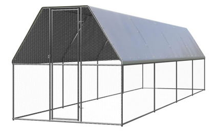 Kippenhok – Kippenren – Kippenkooi – Pluimveehok – Buitenhok – Verzinkt Stalen Frame – Waterbestendig Dak – 2x8x2 m