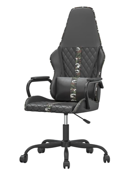 Gamingstoel – Gamestoel – Game Stoel – Bureaustoel – Racestoel – Kunstleer Bekleding – 360° Draaibaar – Verstelbare Zithoogte – Zwart Camouflage