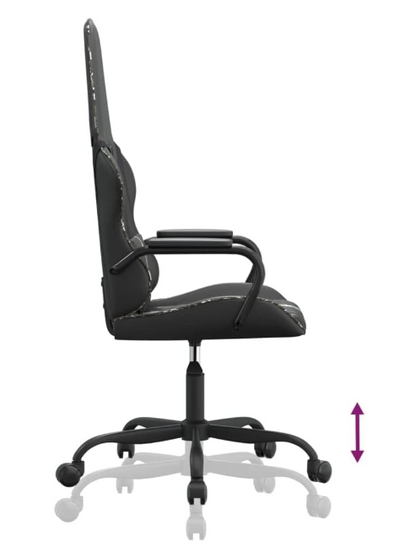 Gamingstoel – Gamestoel – Game Stoel – Bureaustoel – Racestoel – Kunstleer Bekleding – 360° Draaibaar – Verstelbare Zithoogte – Zwart Camouflage