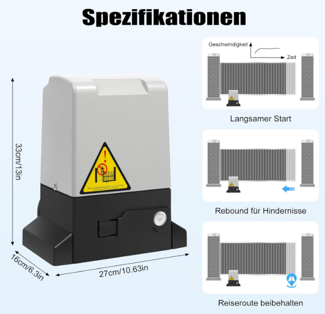 Elektrische Schuifdeurmotor – Schuifpoortopener – Automatische Deuropener – Schuifdeuropener Met Afstandsbediening – Schuifdeursysteem – 550W Krachtige Motor – Veiligheidsinfraroodsensor Met Anti-Klemfunctie