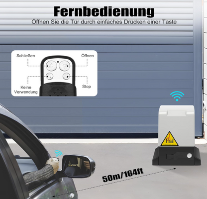 Elektrische Schuifdeurmotor – Schuifpoortopener – Automatische Deuropener – Schuifdeuropener Met Afstandsbediening – Schuifdeursysteem – 550W Krachtige Motor – Veiligheidsinfraroodsensor Met Anti-Klemfunctie