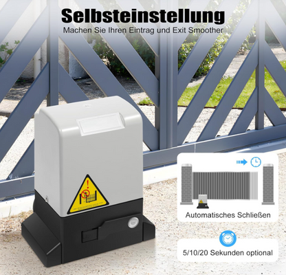 Elektrische Schuifdeurmotor – Schuifpoortopener – Automatische Deuropener – Schuifdeuropener Met Afstandsbediening – Schuifdeursysteem – 550W Krachtige Motor – Veiligheidsinfraroodsensor Met Anti-Klemfunctie