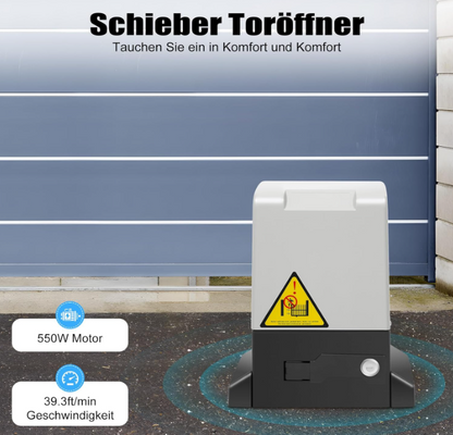 Elektrische Schuifdeurmotor – Schuifpoortopener – Automatische Deuropener – Schuifdeuropener Met Afstandsbediening – Schuifdeursysteem – 550W Krachtige Motor – Veiligheidsinfraroodsensor Met Anti-Klemfunctie