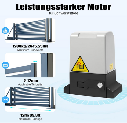 Elektrische Schuifdeurmotor – Schuifpoortopener – Automatische Deuropener – Schuifdeuropener Met Afstandsbediening – Schuifdeursysteem – 550W Krachtige Motor – Veiligheidsinfraroodsensor Met Anti-Klemfunctie