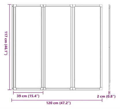Badscherm – Douchewand – Badscherm Opvouwbaar – Douchegordijn – Badwand – 3 Panelen 117 x 120 cm – Aluminium Frame – Waterdicht Rubber