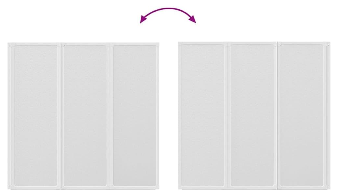 Badscherm – Douchewand – Badscherm Opvouwbaar – Douchegordijn – Badwand – 3 Panelen 117 x 120 cm – Aluminium Frame – Waterdicht Rubber
