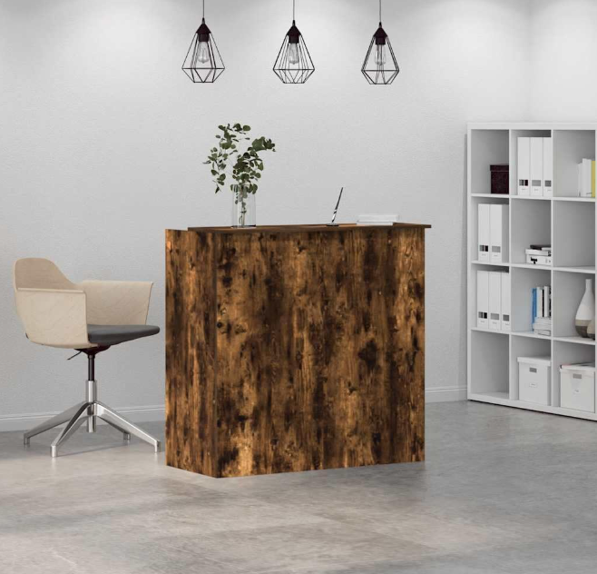 Balie – Receptiebalie – Ontvangstbalie – Balie Kantoor – Salonbalie – Hoogwaardige Houten Afwerking – Compacte Afmetingen 100x50x103,5 cm